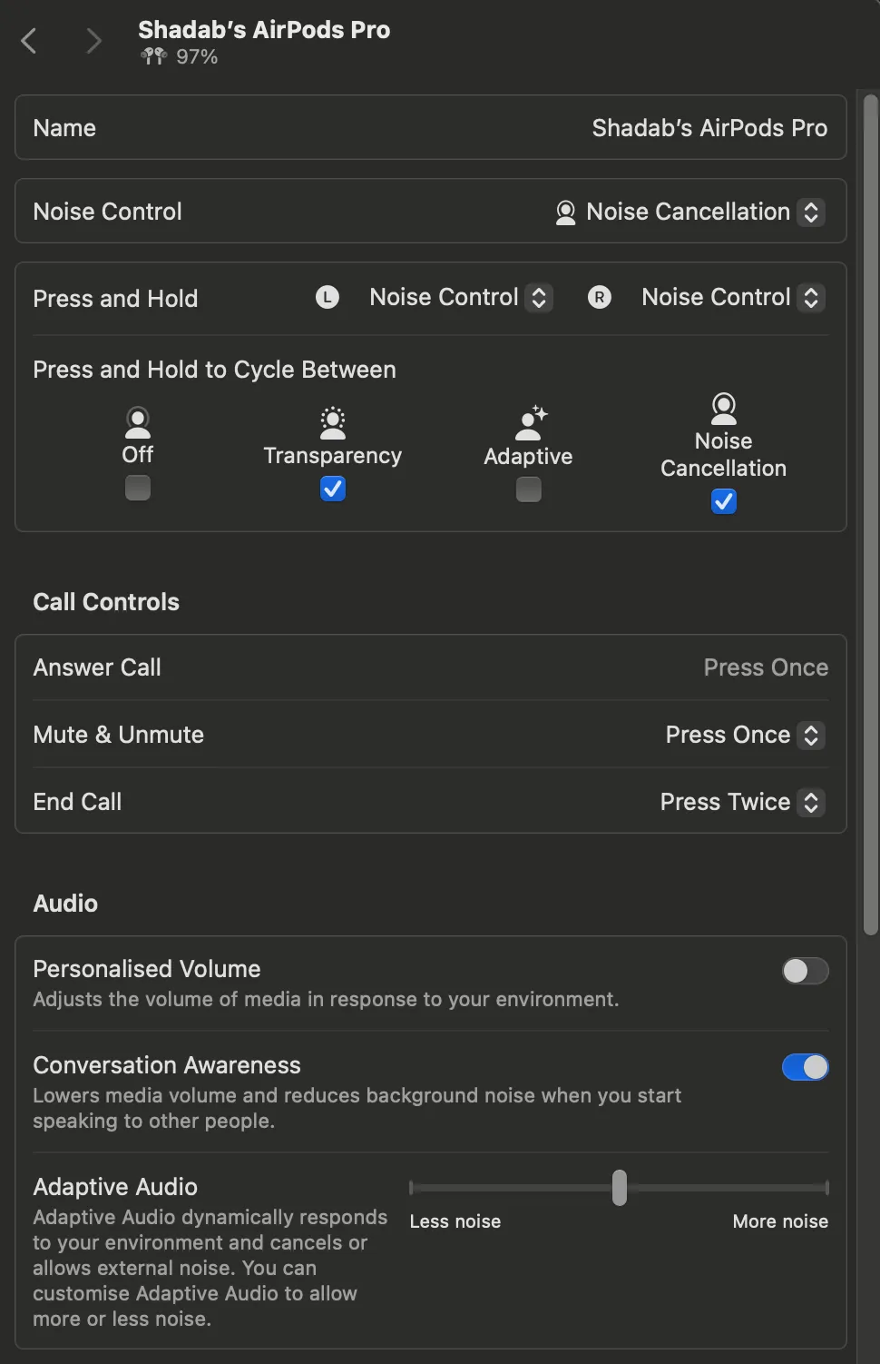 macOS Voice Isolation menu in Control Center