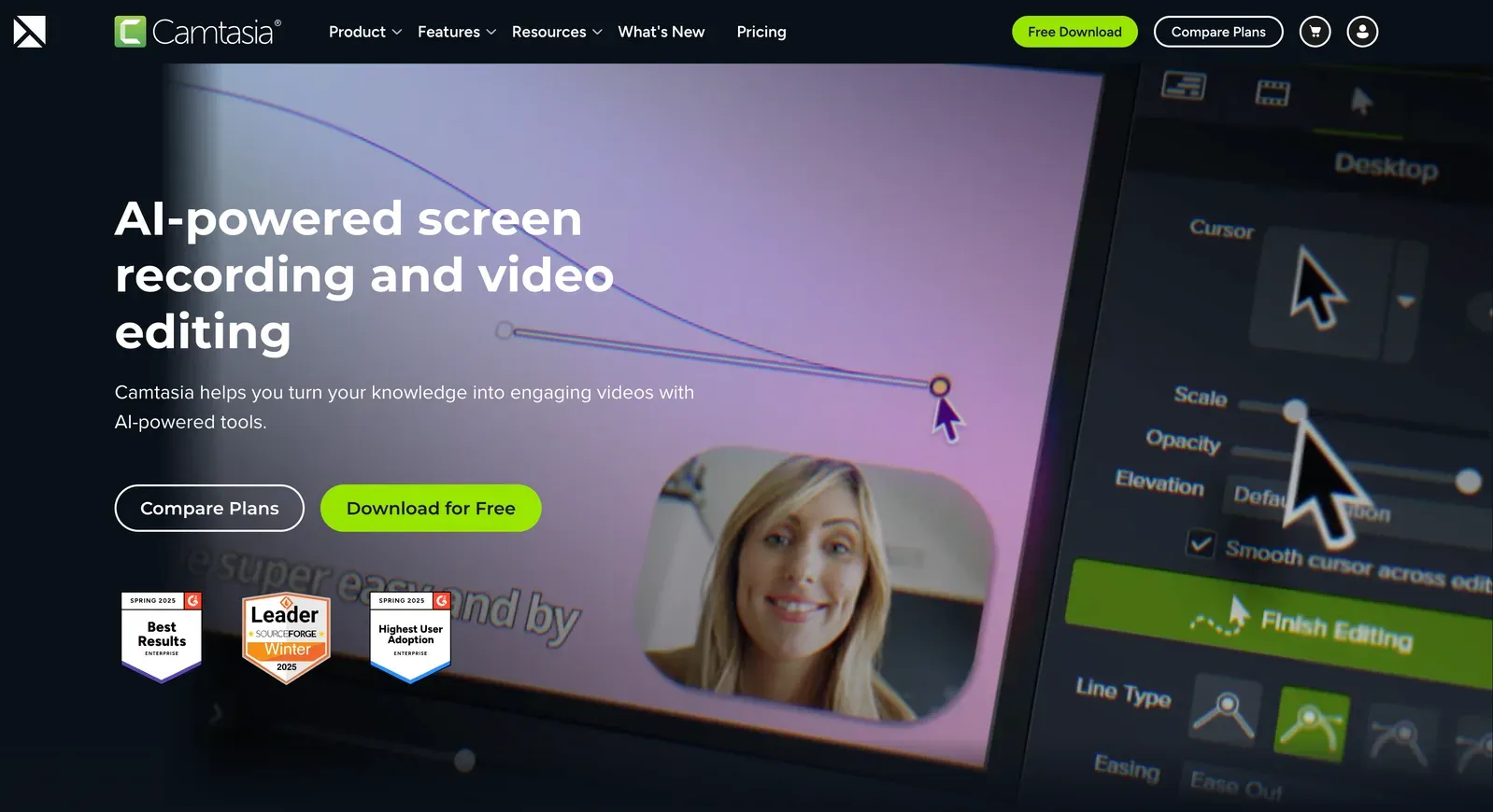 Camtasia screen recorder and video editor interface